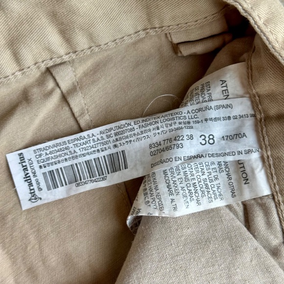 STR Stradivarius Cargo Pants Khaki Utility Straight Leg Size 6 - Picture 7 of 13